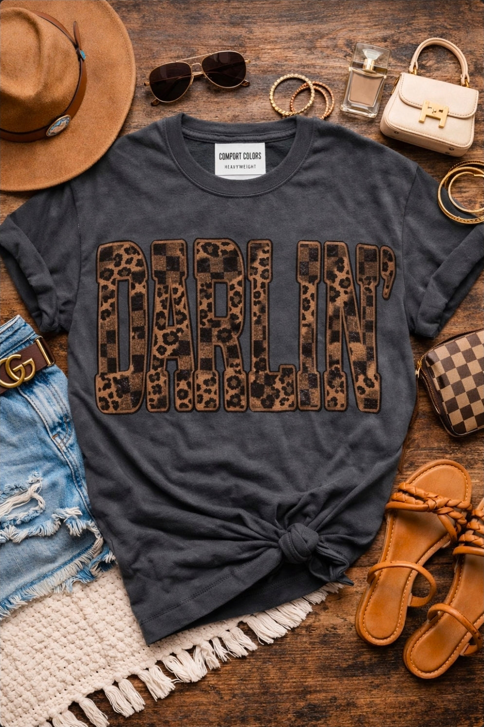 Leopard Check Darlin' Tee