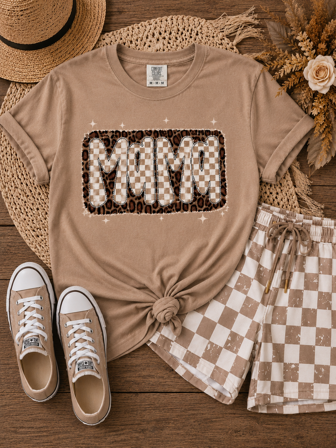 Leopard Check Mama Tee
