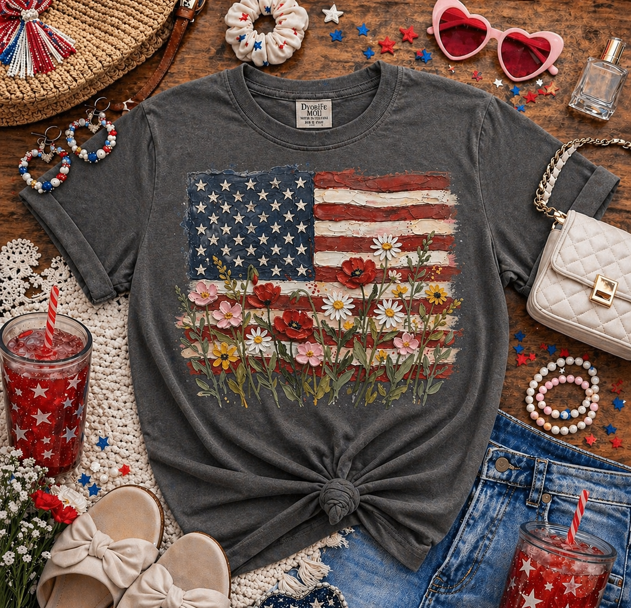 Wild Flower Flag Tee